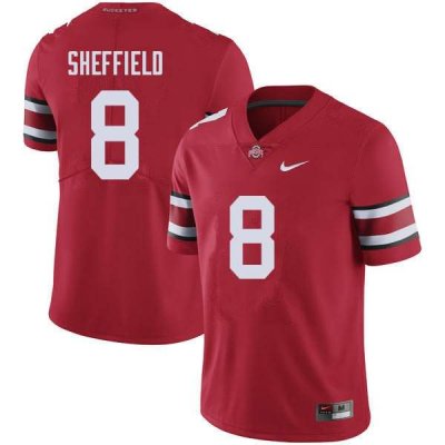 Men's Ohio State Buckeyes #8 Kendall Sheffield Red Nike NCAA College Football Jersey In Stock BXI1544QS